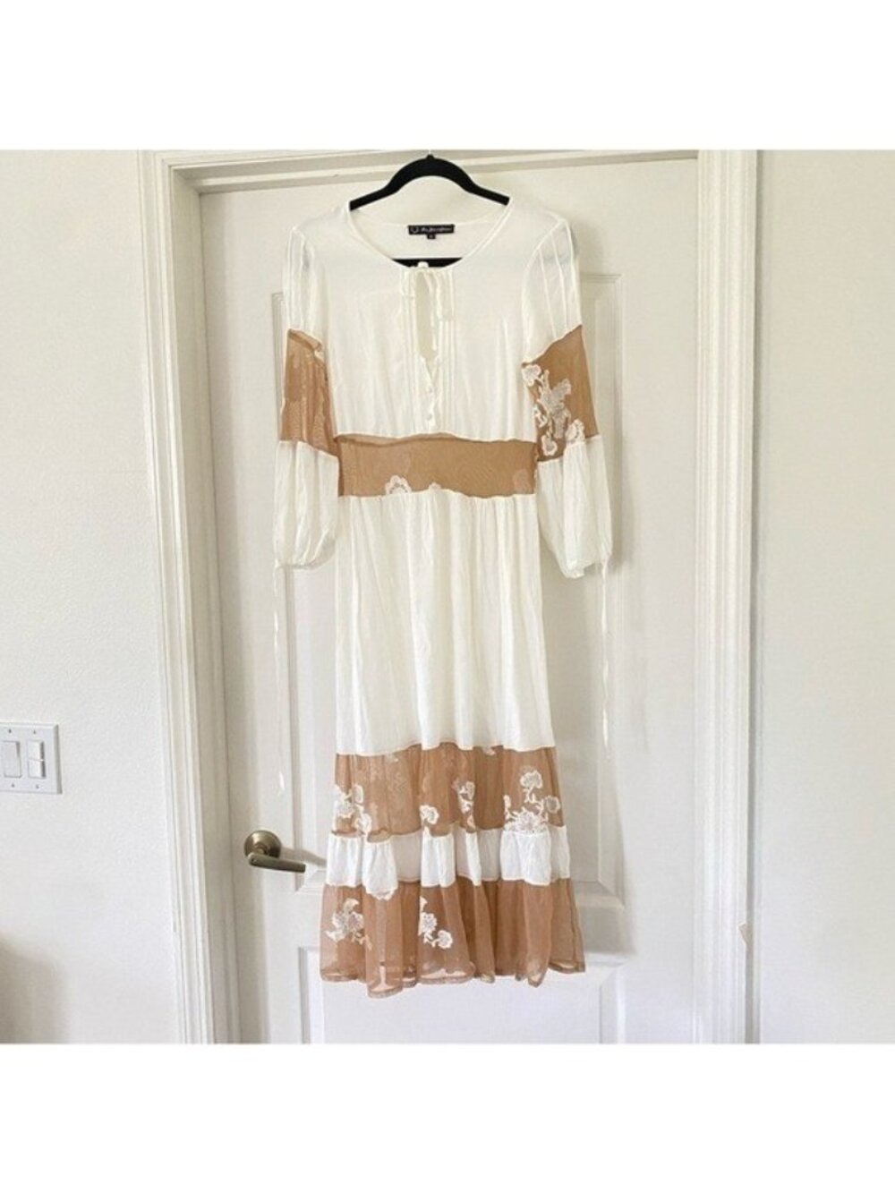 For Love & Lemons Eva Midi Dress Lace Prairie Cottagecore Bohemian Festival Sz S - Picture 4 of 11